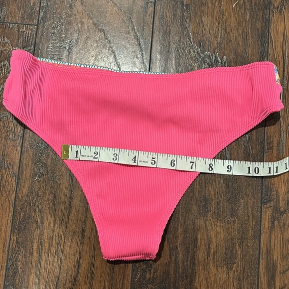 Pink Bikini Bottom Colorful Waistband Size L New NWOT - Picture 6 of 7